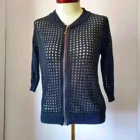 CECIL DE WORD mesh  front tiger back zip up top. Size small - Picture 2 of 5